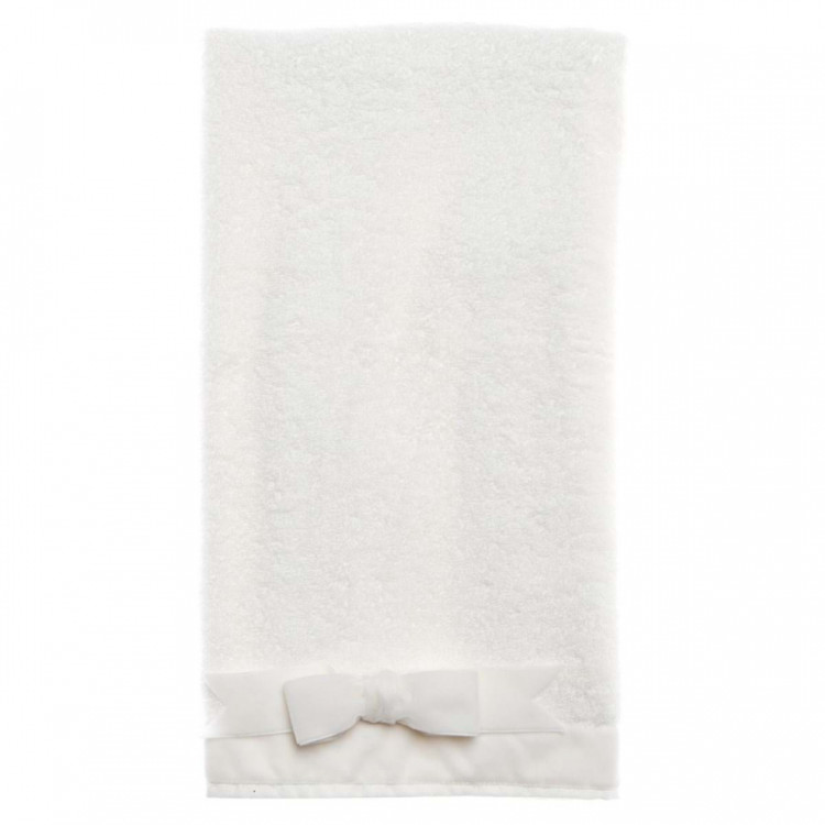 Coppia di asciugamani in spugna con fiocco di Velluto BLANC MARICLO' - Velvet Bow Panna