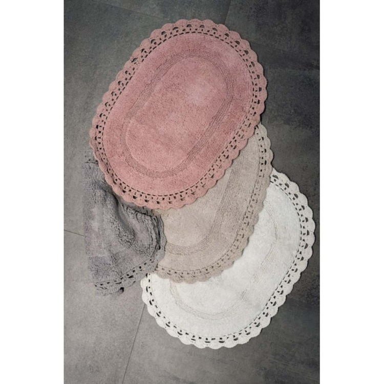Tappeto da bagno BLANC MARICLO' ovale con Crochet - Bolshoi