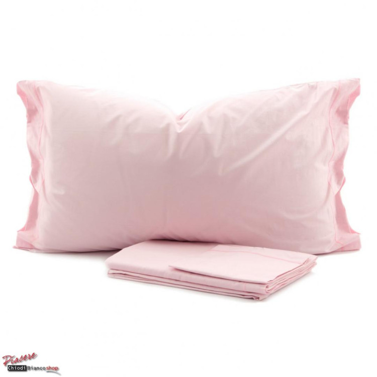 completo lenzuola rosa puro cotone 