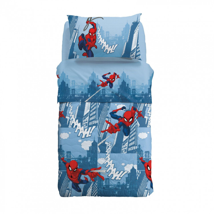 Copriletto trapuntato in cotone CALEFFI Disney - Spiderman Città
