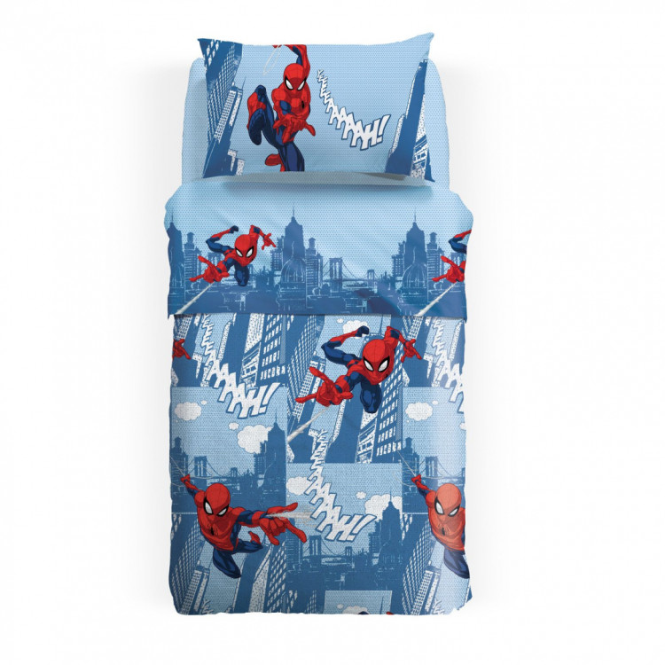 Copriletto leggero in cotone panama CALEFFI - Spiderman Città