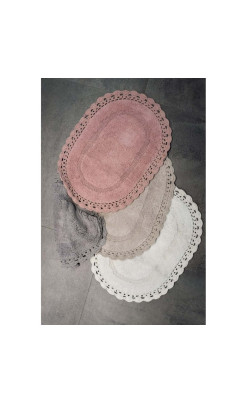 Tappeto da bagno BLANC MARICLO' ovale con Crochet - Bolshoi';
