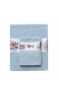 Coppia di asciugamani bambino - BING Azzurro';