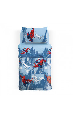 Copriletto leggero in cotone panama CALEFFI - Spiderman Città';