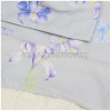 completo lenzuola matrimoniale mirabello carrara percalle di cotone fiori di iris su fondo grigio